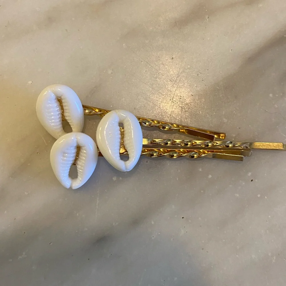 Cowrie Shelll Hair Pins set of 6